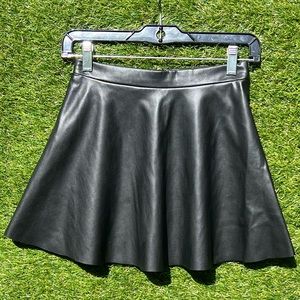 H&M Black Faux Leather Skirt Girls Size 8-9